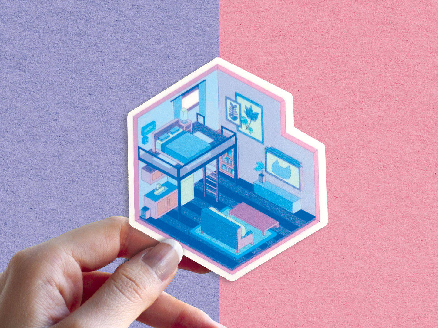 Isometric Room | Kiss-Cut Sticker
