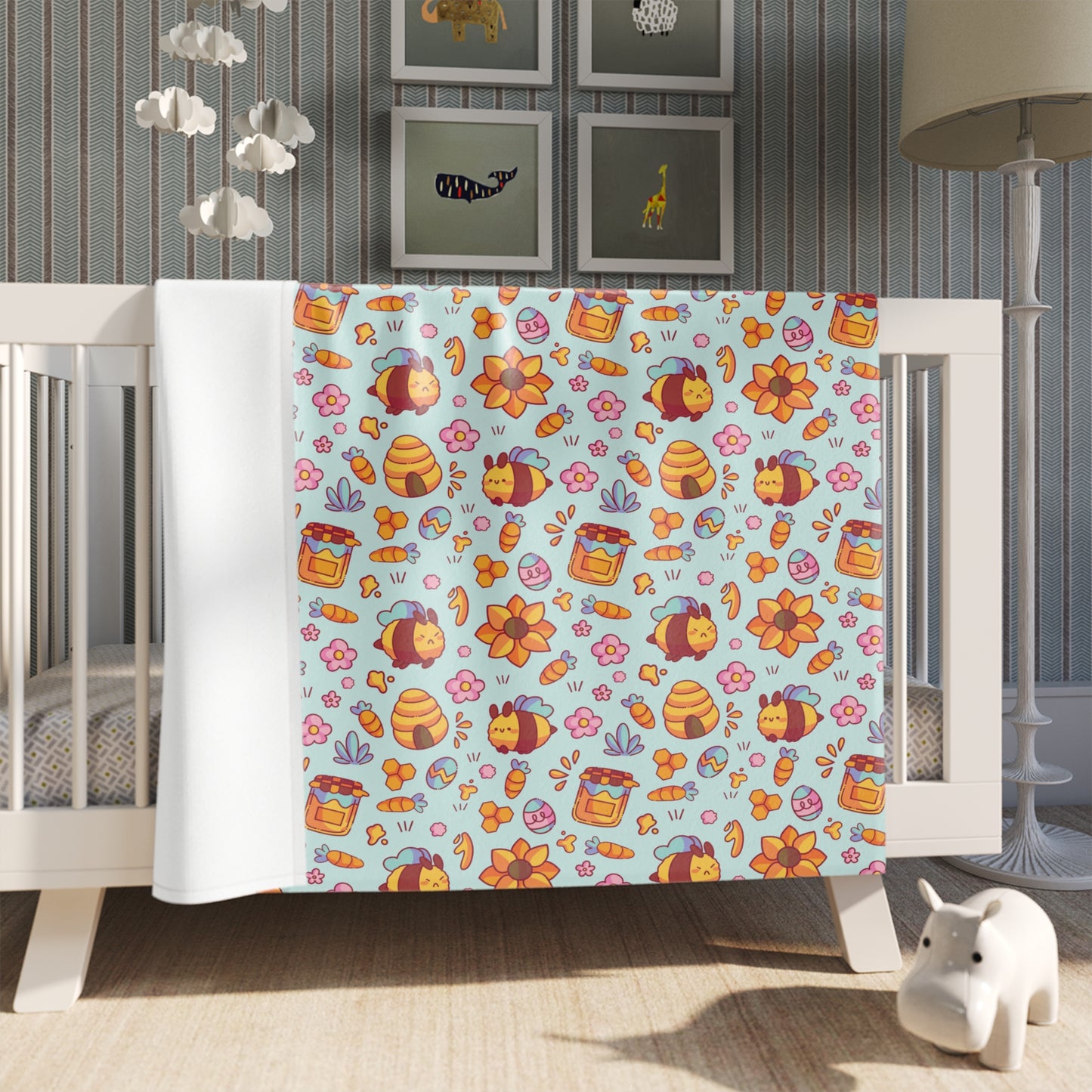 Bee Bunnies Throw Blanket