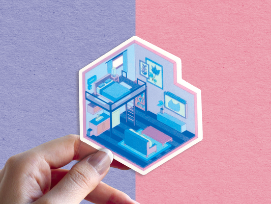 Isometric Room | Kiss-Cut Sticker